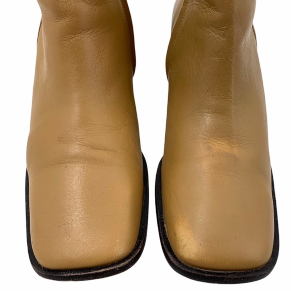 Rockport Tan Leather Square Toe Block Heel Boots - Picture 2 of 8